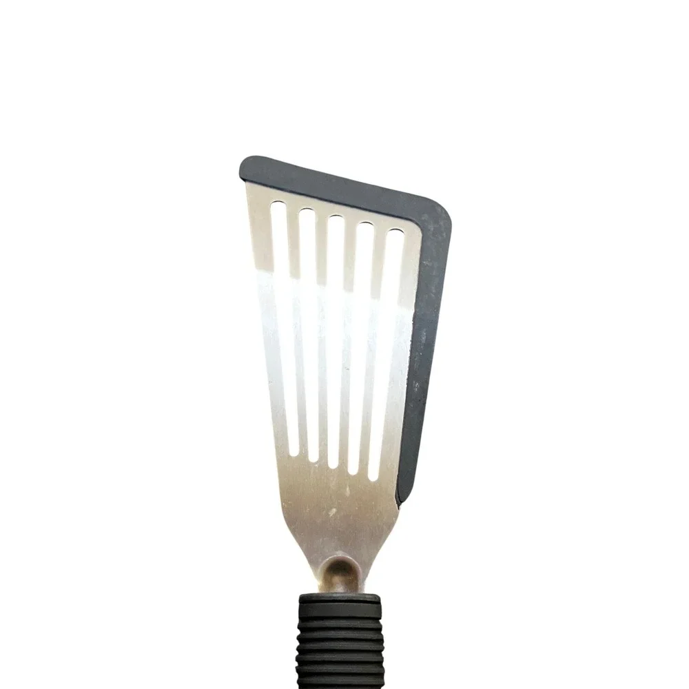 Farberware Spatula Kitchen Tool Silver Black Slotted Silicone Edge